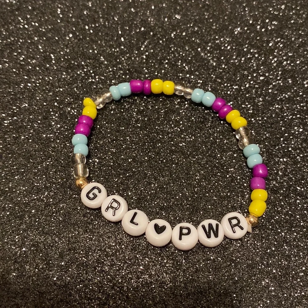 Kids multi colored friendship bead stretch bracelet